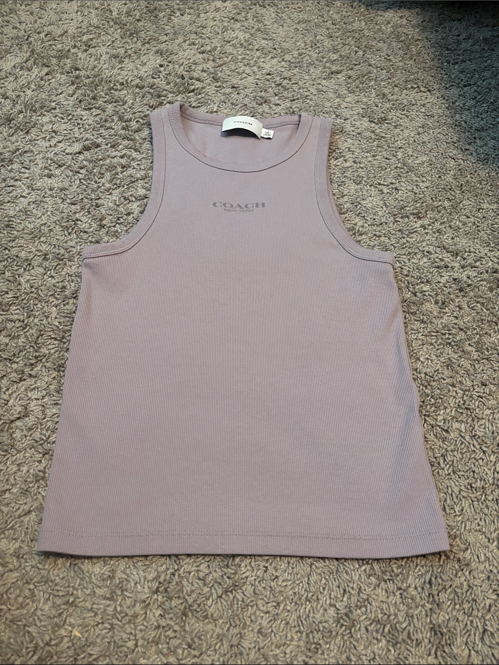 Coach Ribbed Lavender Tank Top - Women's